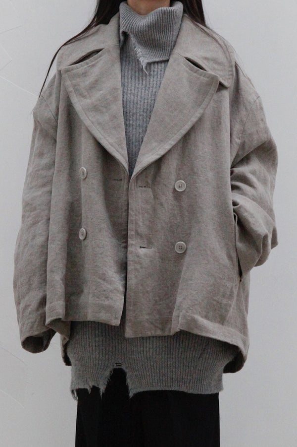 Hed Mayner pea short coat SS22_O35_GRY/CNV